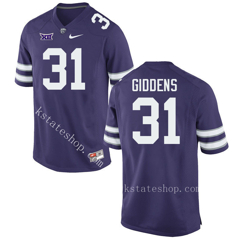 DJ Giddens Kansas State Jersey,Kansas State Wildcats #31 DJ Giddens Jersey College Youth-Purple